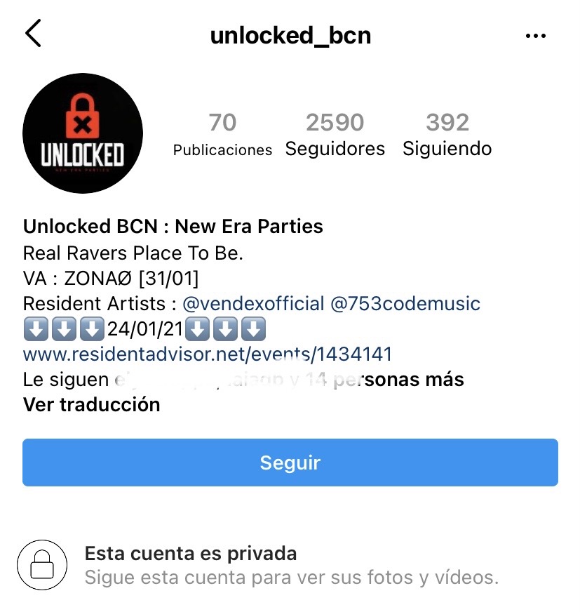Instagram Profile-Unlocked Barcelona