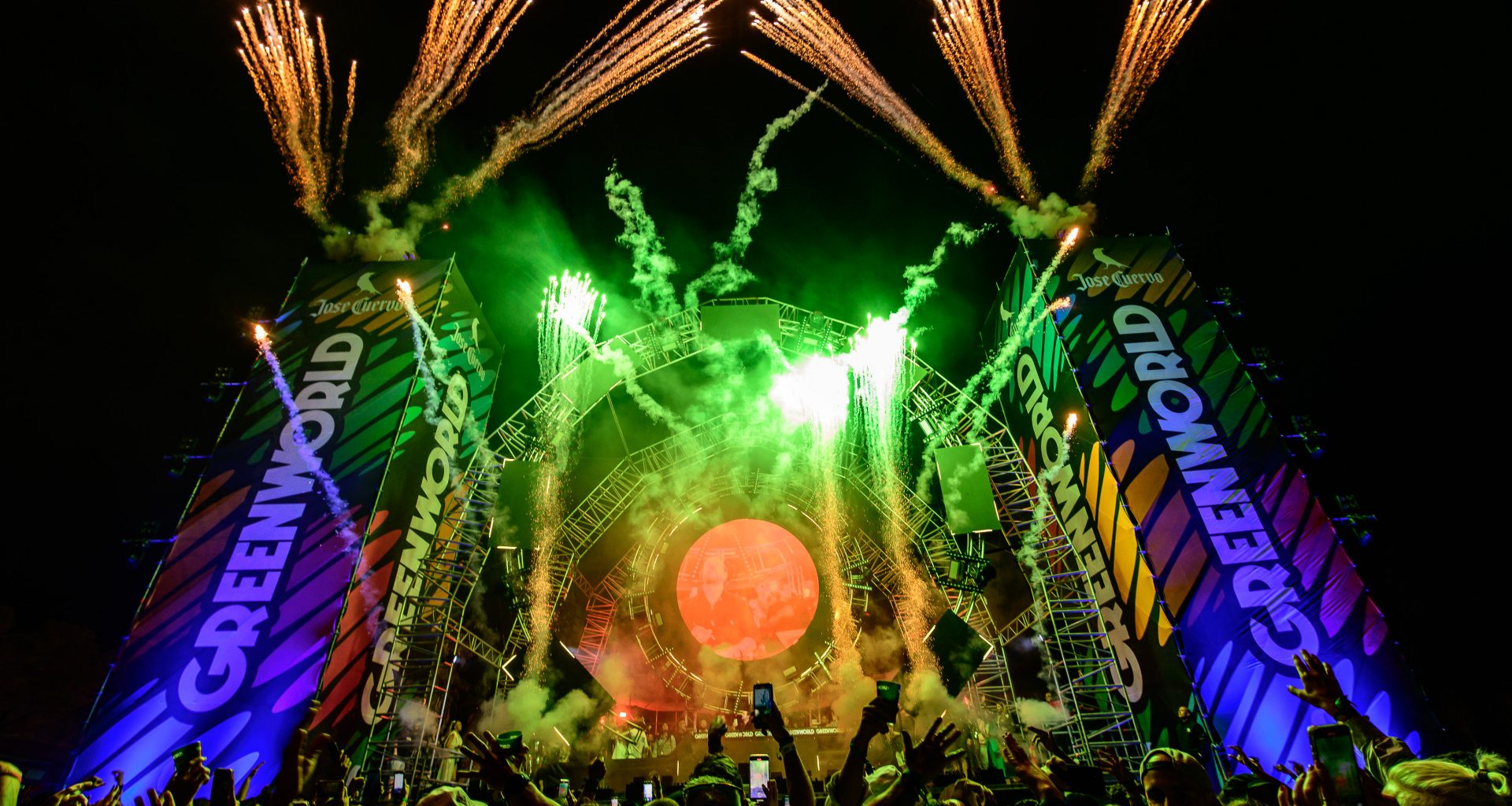 Fireworks on the mainstage of GreenWorld Festival 2023