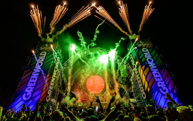Fireworks on the mainstage of GreenWorld Festival 2023