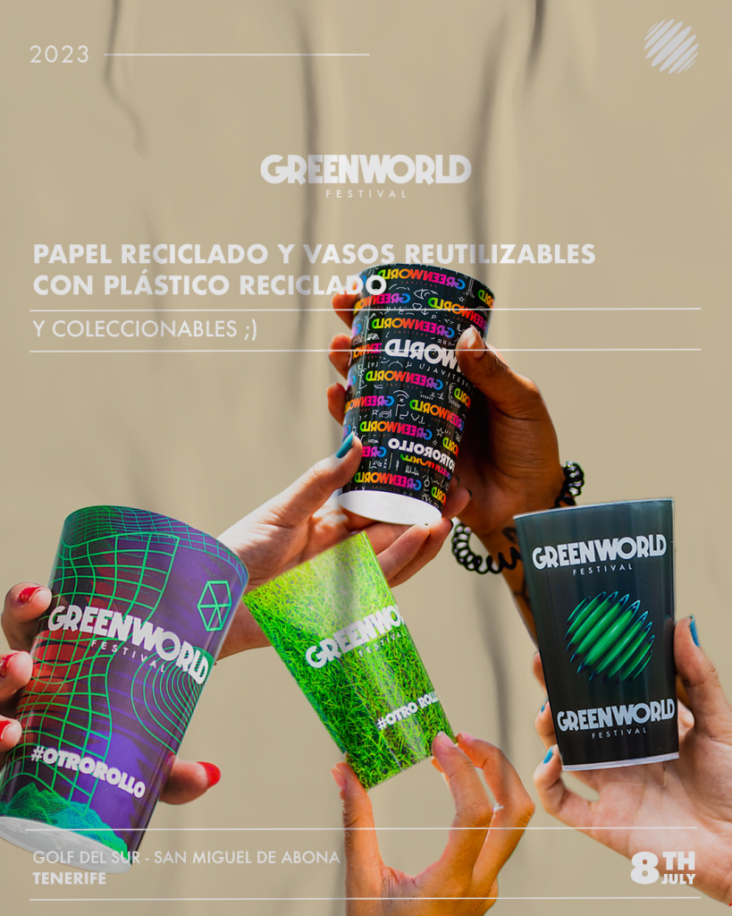 Artwork of GreenWorld Festival 2023 reusable cups
