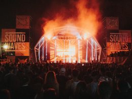 The mainstage at Sound Waves 2023, a techno and underground festival in Esmoriz, Portugal