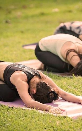 Yoga session at Limbo Festival in Tuscany, Italy