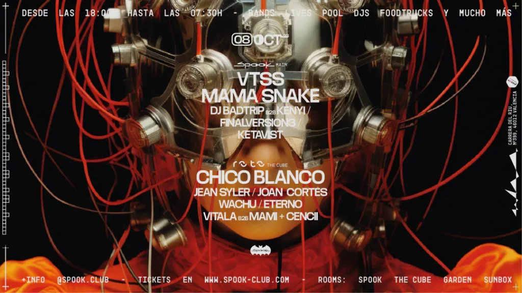 artwork for spook october 8th with DJs such as VTSS or Mama Snake