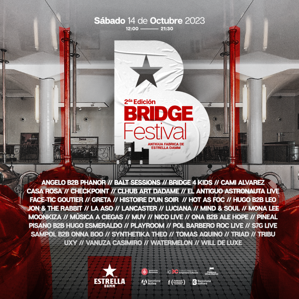 Artwork of the lineup for bridge festival 2023