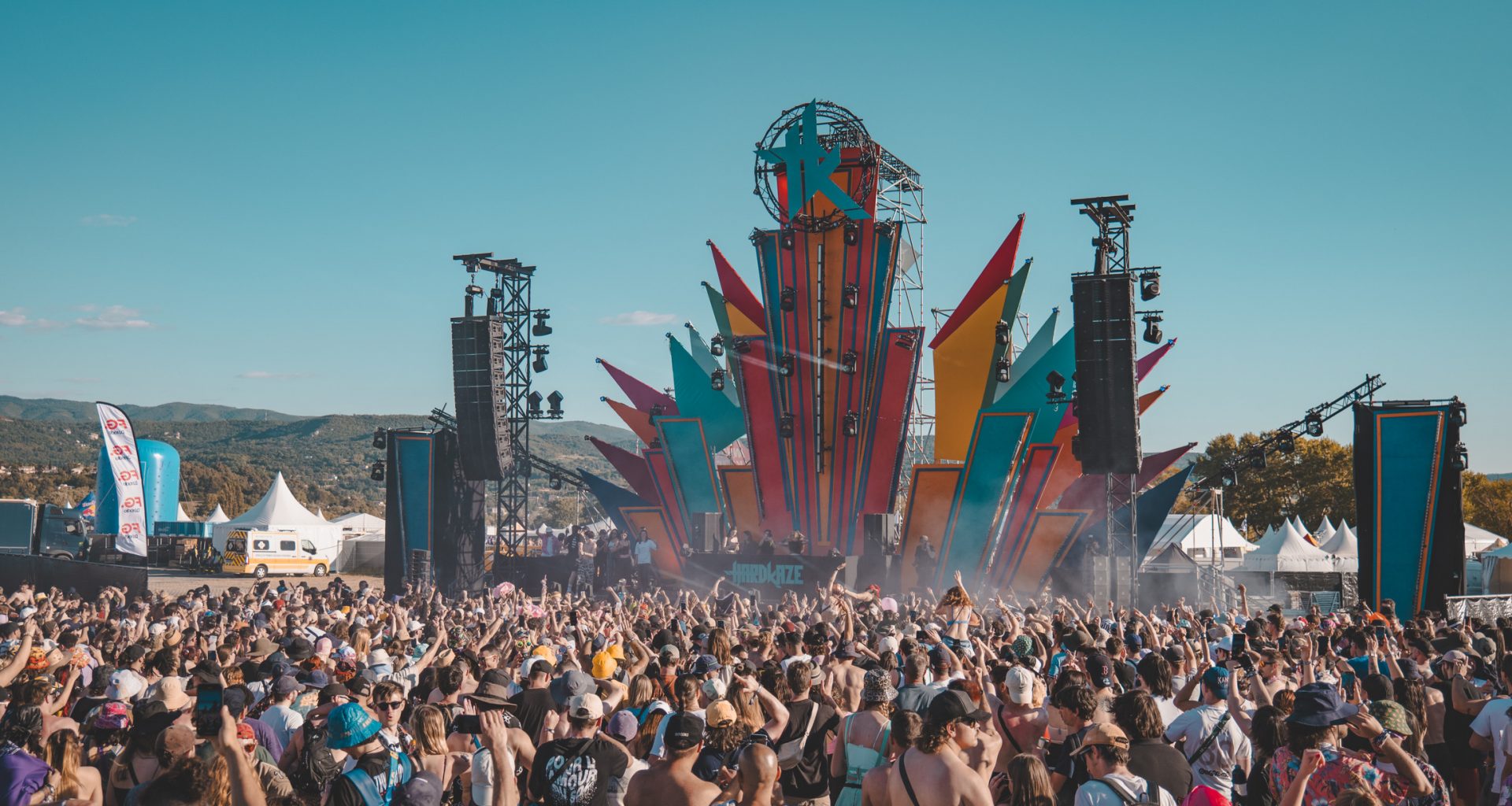 Huge crowd at a quirky and colorful music festival at Insane Festival 2025