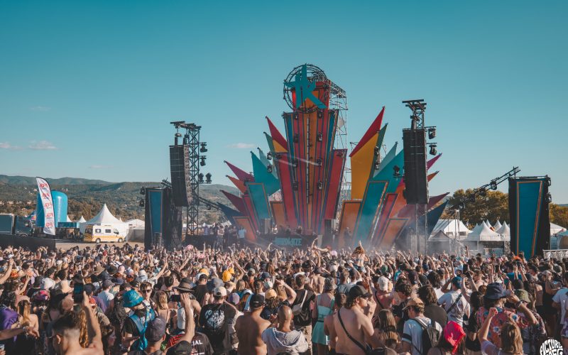 Huge crowd at a quirky and colorful music festival at Insane Festival 2025