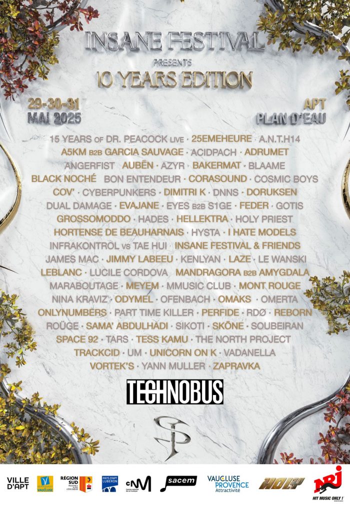 Insane Festival 2025 line-up infor with all artists names and event details