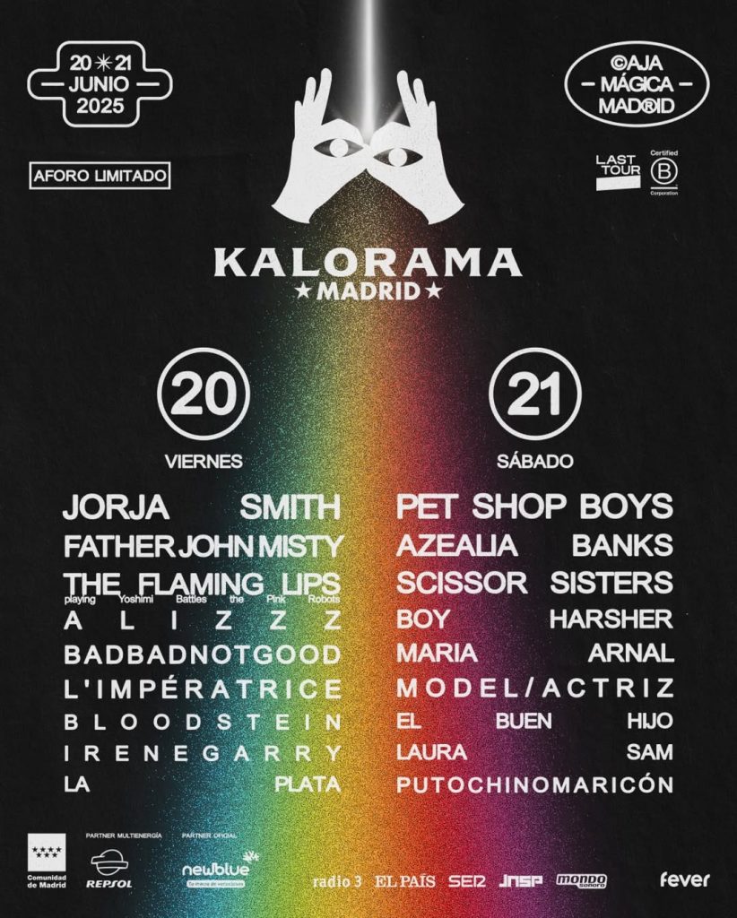 Kalorama Madird 2025 artwork design for the line up with Jorja Smith, Pet Shop Boys and more xceed
