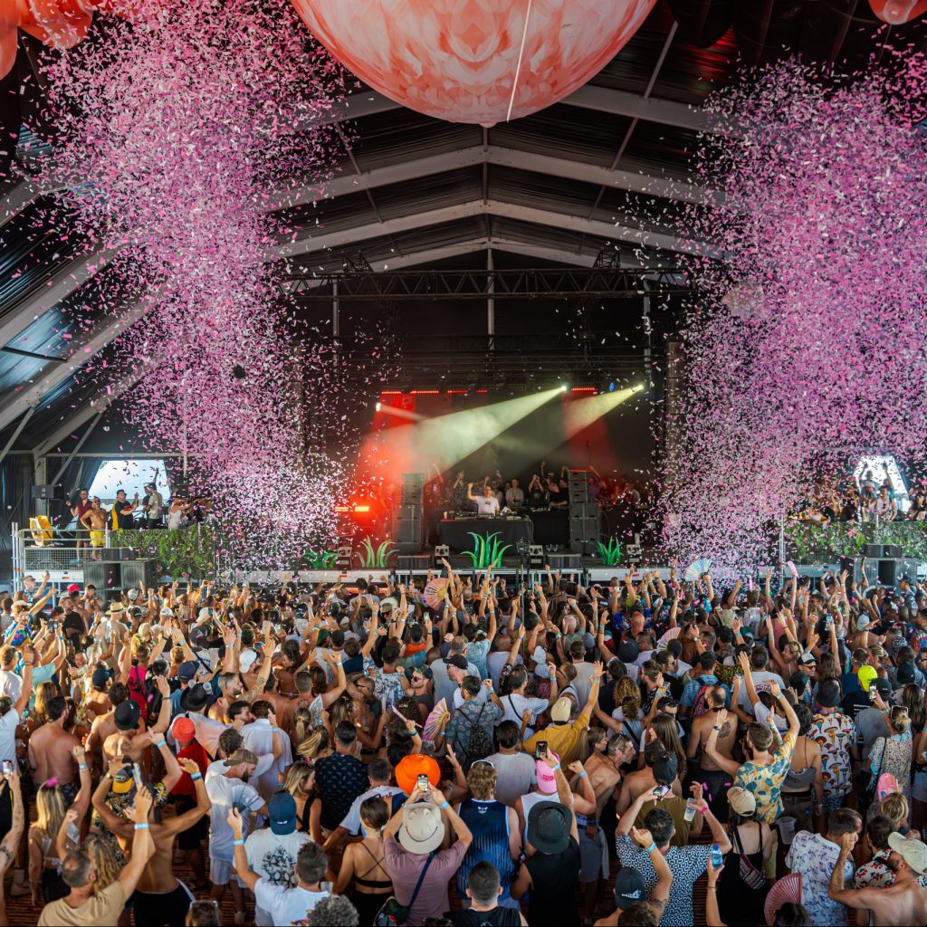 Crowd at Family Piknik electronic festival in France hvaing the time of their life