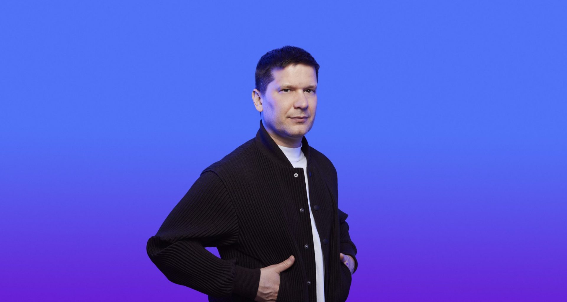 Tim Sweeney at Apple Music Radio studio for NIGHTMAG Talks interview about Beats in Space and human curation.