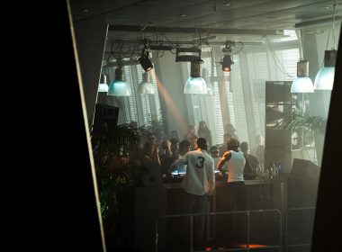 Hamburg club the AOS crowd on an electronic music party with 2 DJs