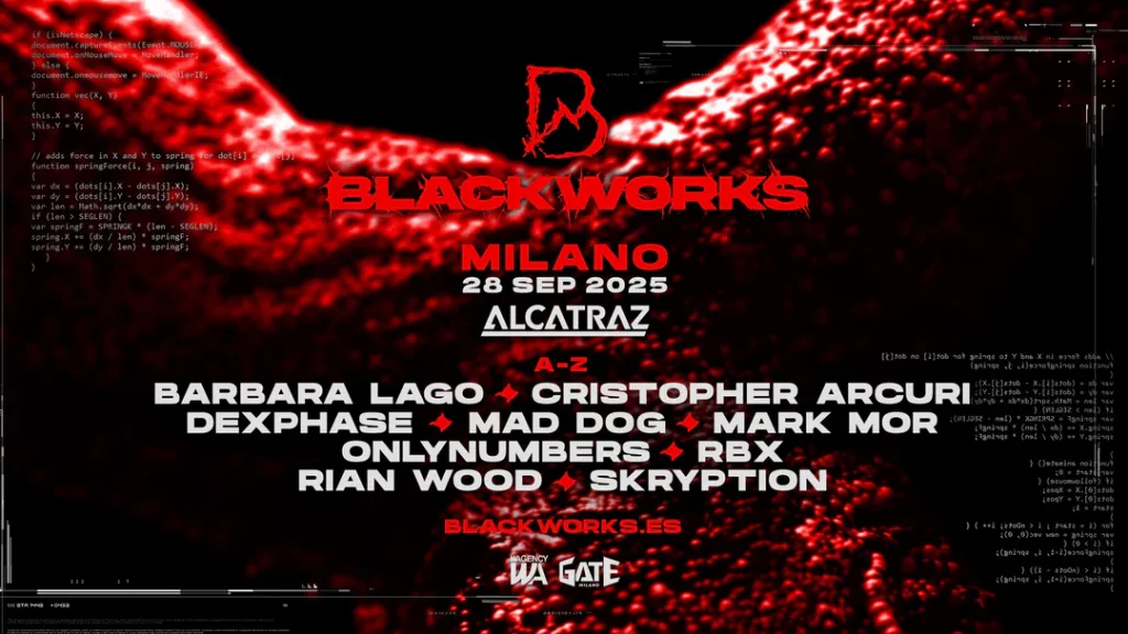 BLACKWORKS line up for the Gate Milano edition on the 28th September