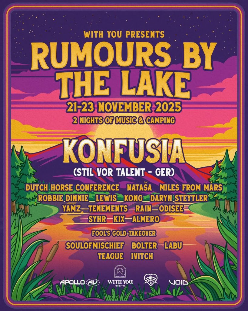 Line up Poster of Rumours By The Lake Festival 2025