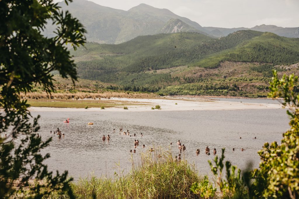 Rumours By The Lake Festival, panoramic view of people swimming in the lake