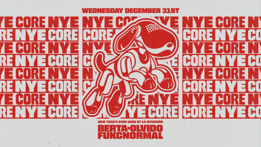 Flyer for the New Year's Eve event at CORE by la Intuición in Madrid 