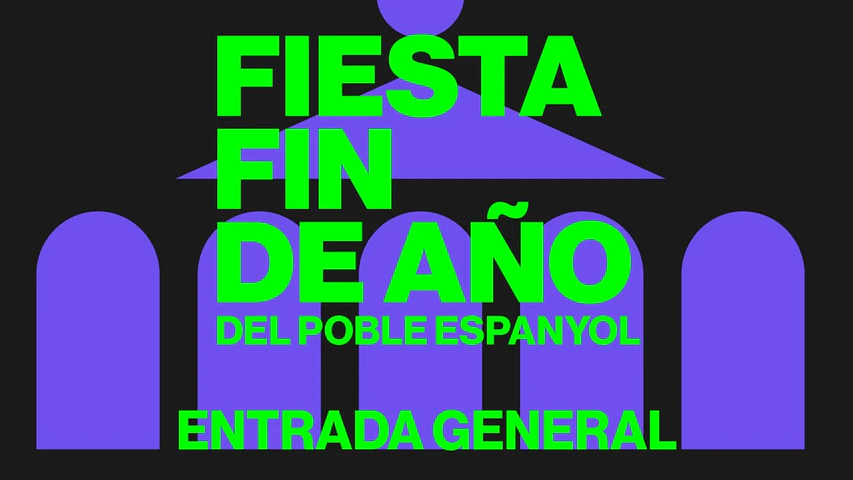 Flyer for the New Year's event at Poble Espanyol 