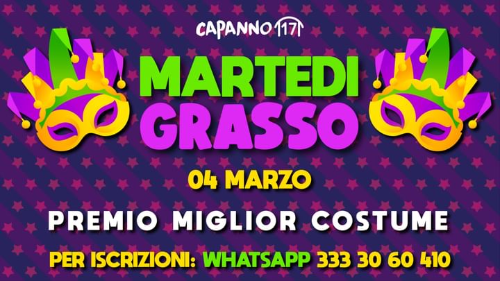 Cover for event: 04.03.25 - MARTEDI' GRASSO al Capanno17