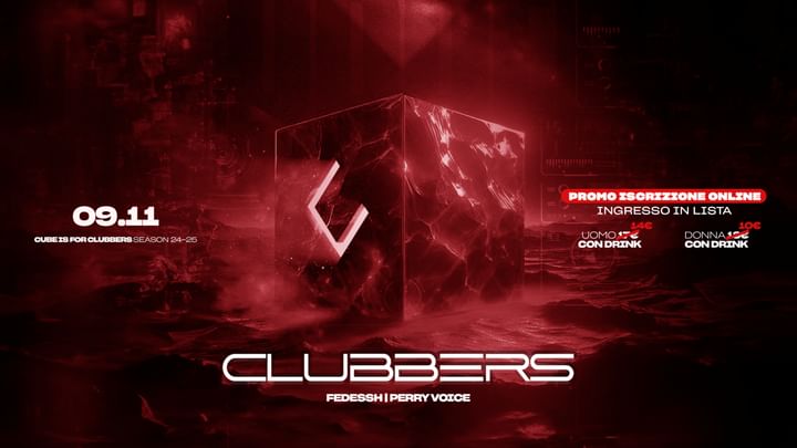 Cover for event: 09.11 - CLUBBERS | IL SABATO DEL CUBE