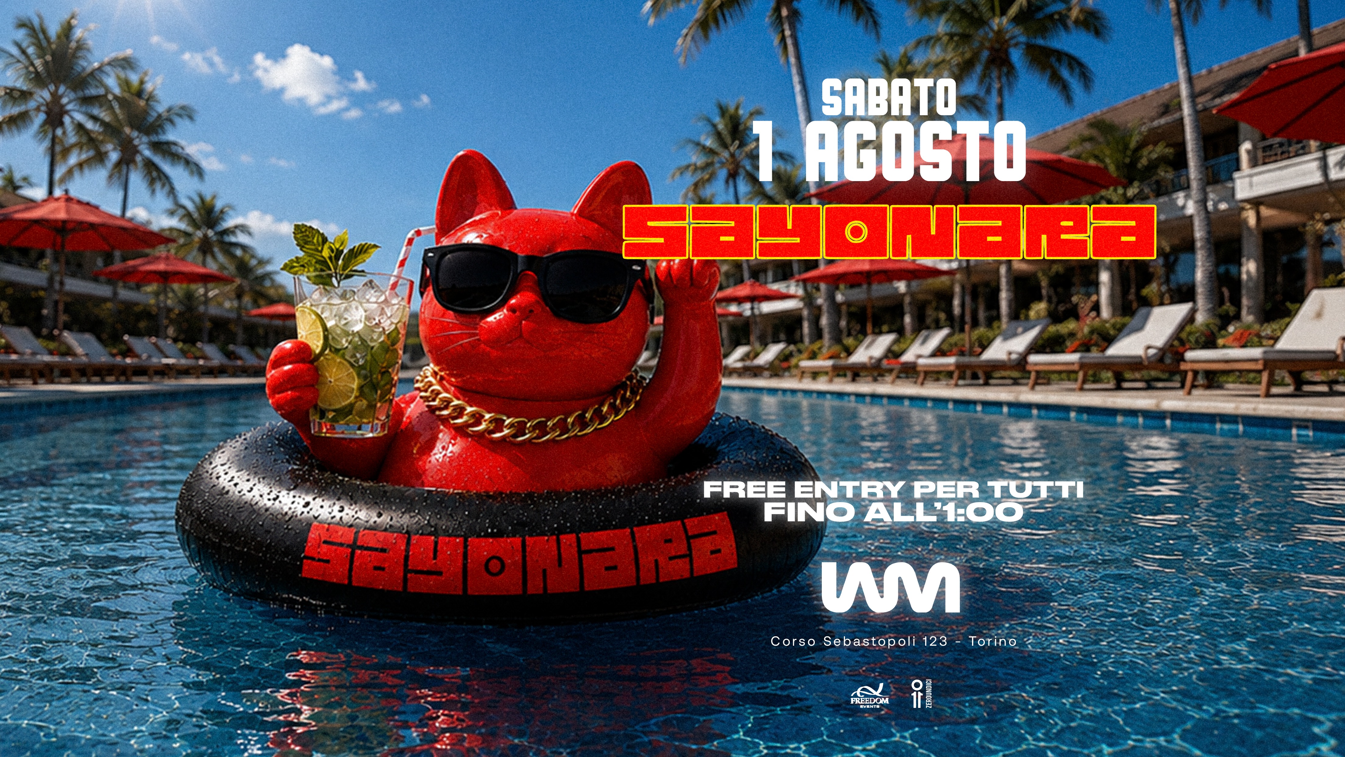 1 AGOSTO - SAYONARA FREE ENTRY FINO ALL'1:00
