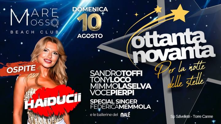 Cover for event: 10 Agosto 80 e 90 SOTTO LE STELLE 3a edizione 