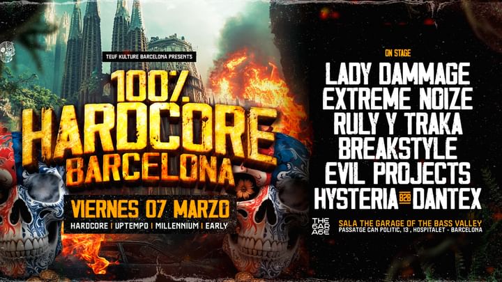 Cover for event: 100% Hardcore Barcelona! Uptempo · Millennium · Early & more!