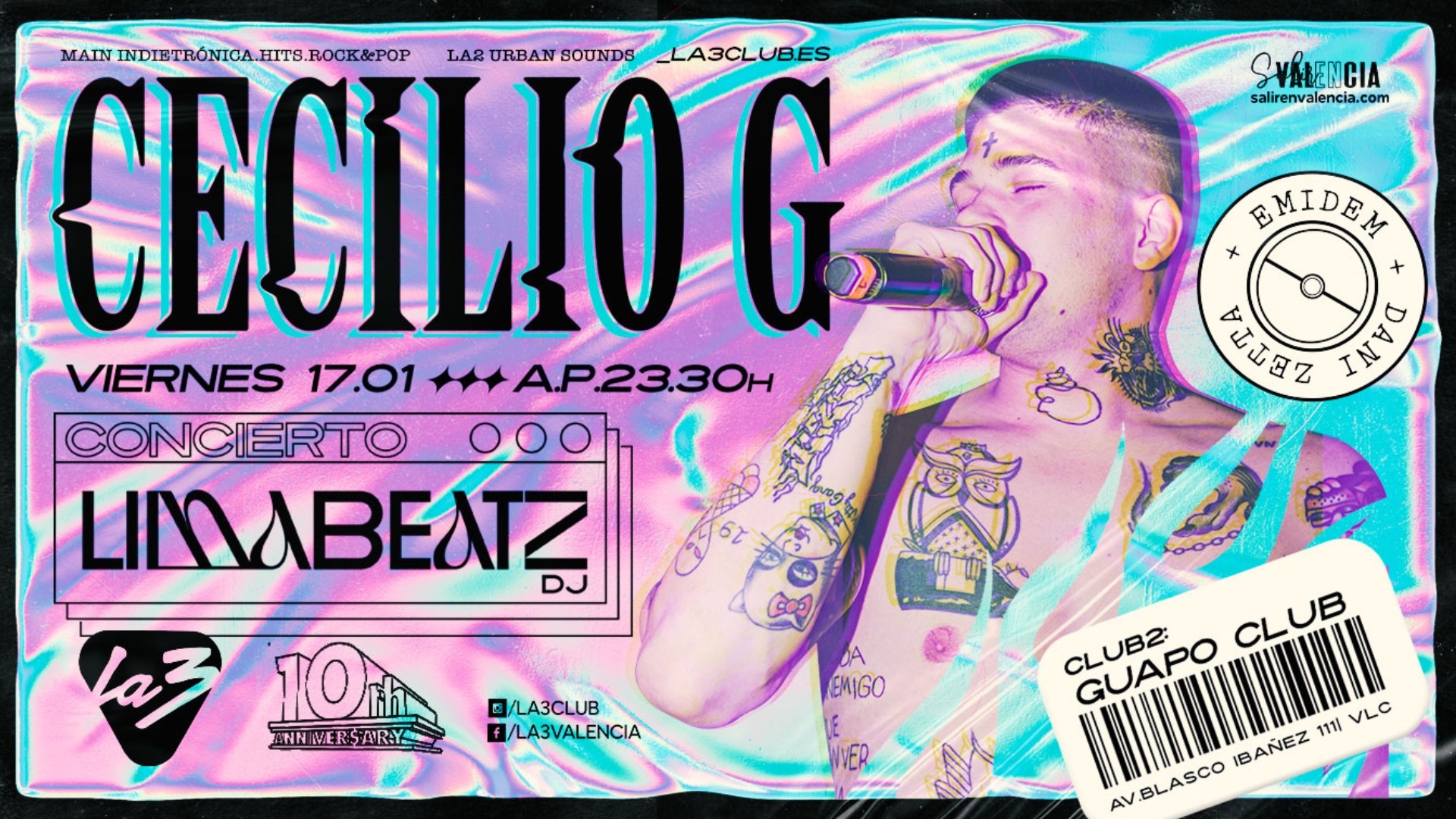 10º ANIVERSARIO: CECILIO G + LIMABEATZ. CLUB2 GUAPO image