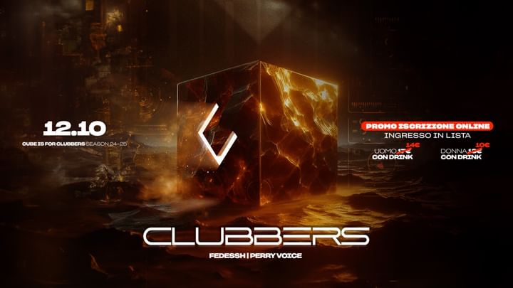 Cover for event: 12.10 - CLUBBERS | IL SABATO DEL CUBE