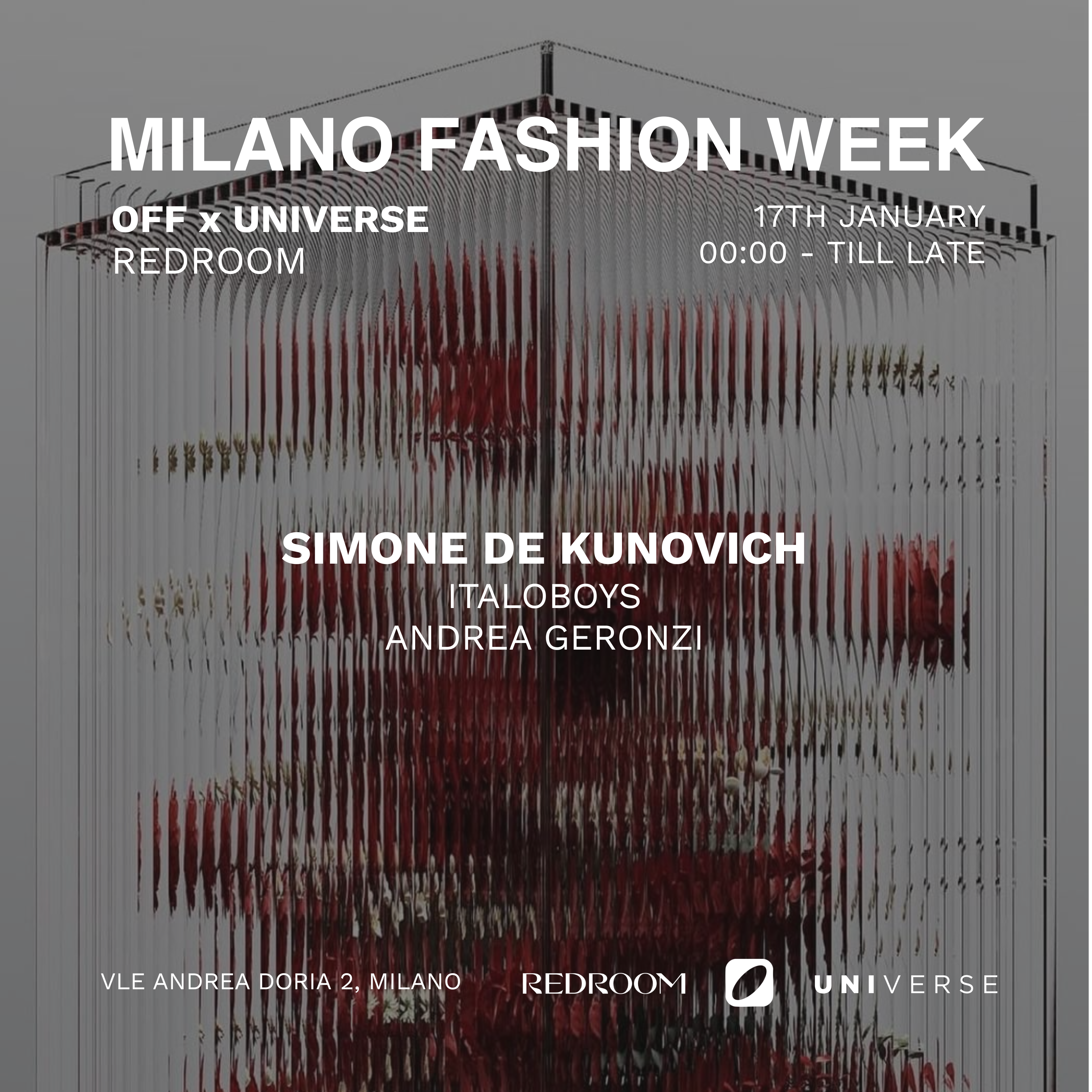 17.01 OFF X UNIVERSE - MILAN FASHION WEEK REDROOM MEMBERS CLUB image