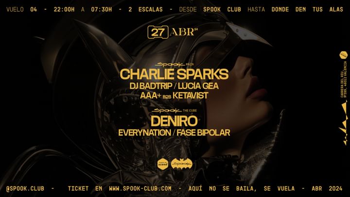 Cover for event: 1er aniversario: Charlie Sparks + Deniro