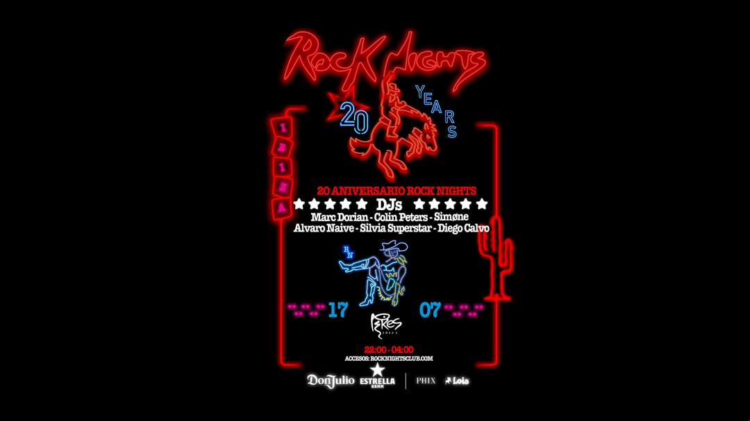 Cartell de l'esdeveniment 20 ANIVERSARIO ROCK NIGHTS en PIKES