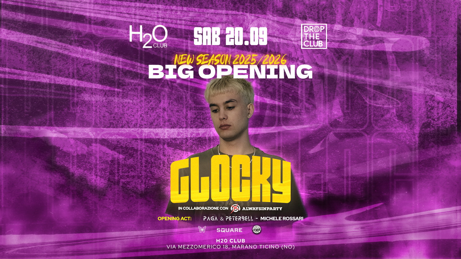 20 Settembre 2025 - Special Guest Glocky - H2O Club  image