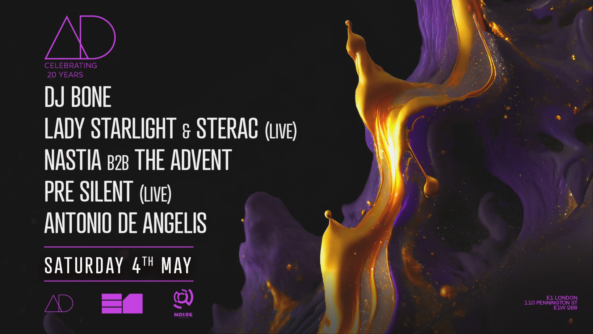 20 Years AD Showcase - DJ Bone, Nastia b2b The Advent, Lady Starlight & STERAC live image