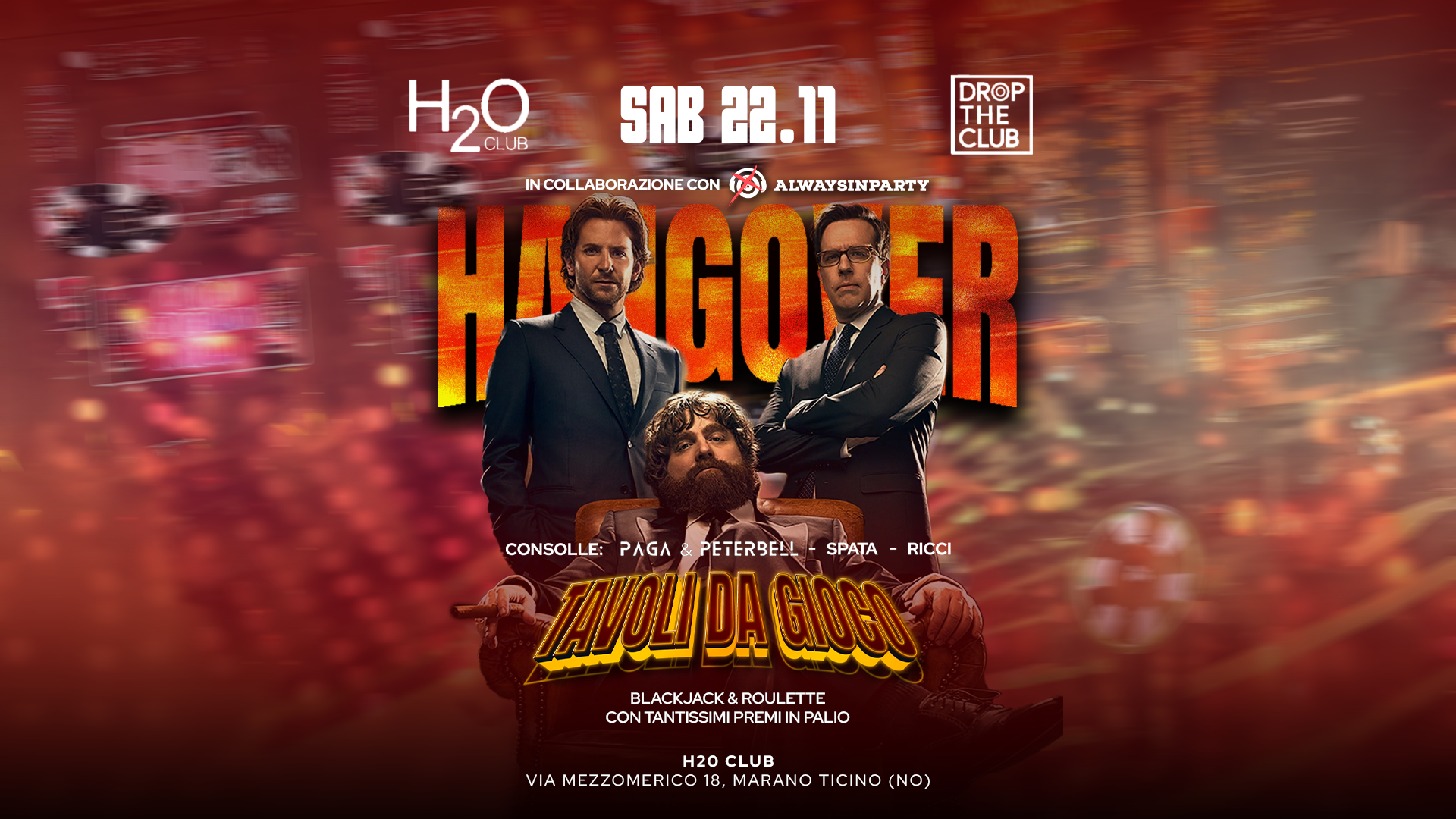 22 Novembre HANGOVER PARTY - H2O Club 