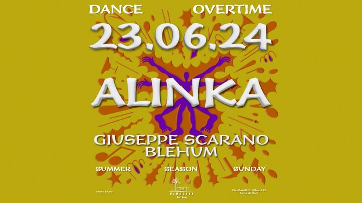 Cover for event: 23.06 DANCEOVERTIME W// ALINKA @Mamalunasoulbeach
