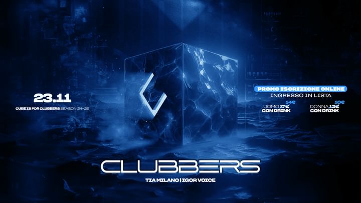 Cover for event: 23.11 - CLUBBERS | IL SABATO DEL CUBE