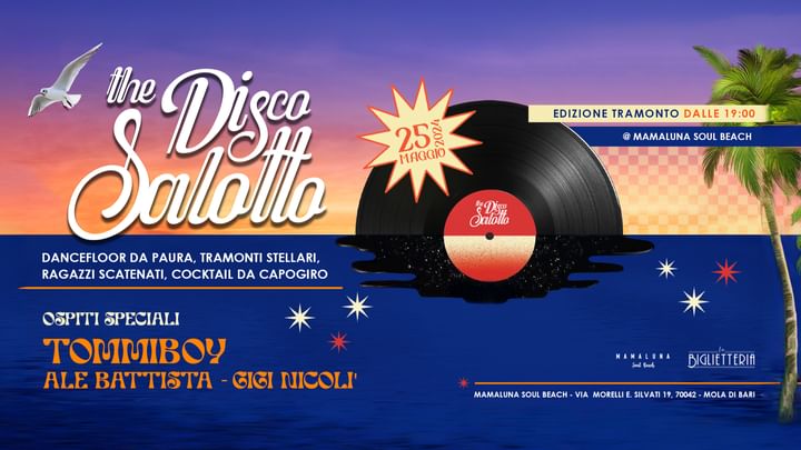 Cover for event: 25.04 DISCO SALOTTO - Edizione Tramonto W/ TOMMIBOY @Mamaluna Soul Beach