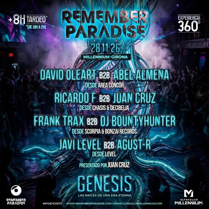 Cartel de Remember Paradise Genesis en Ultraclub Millennium