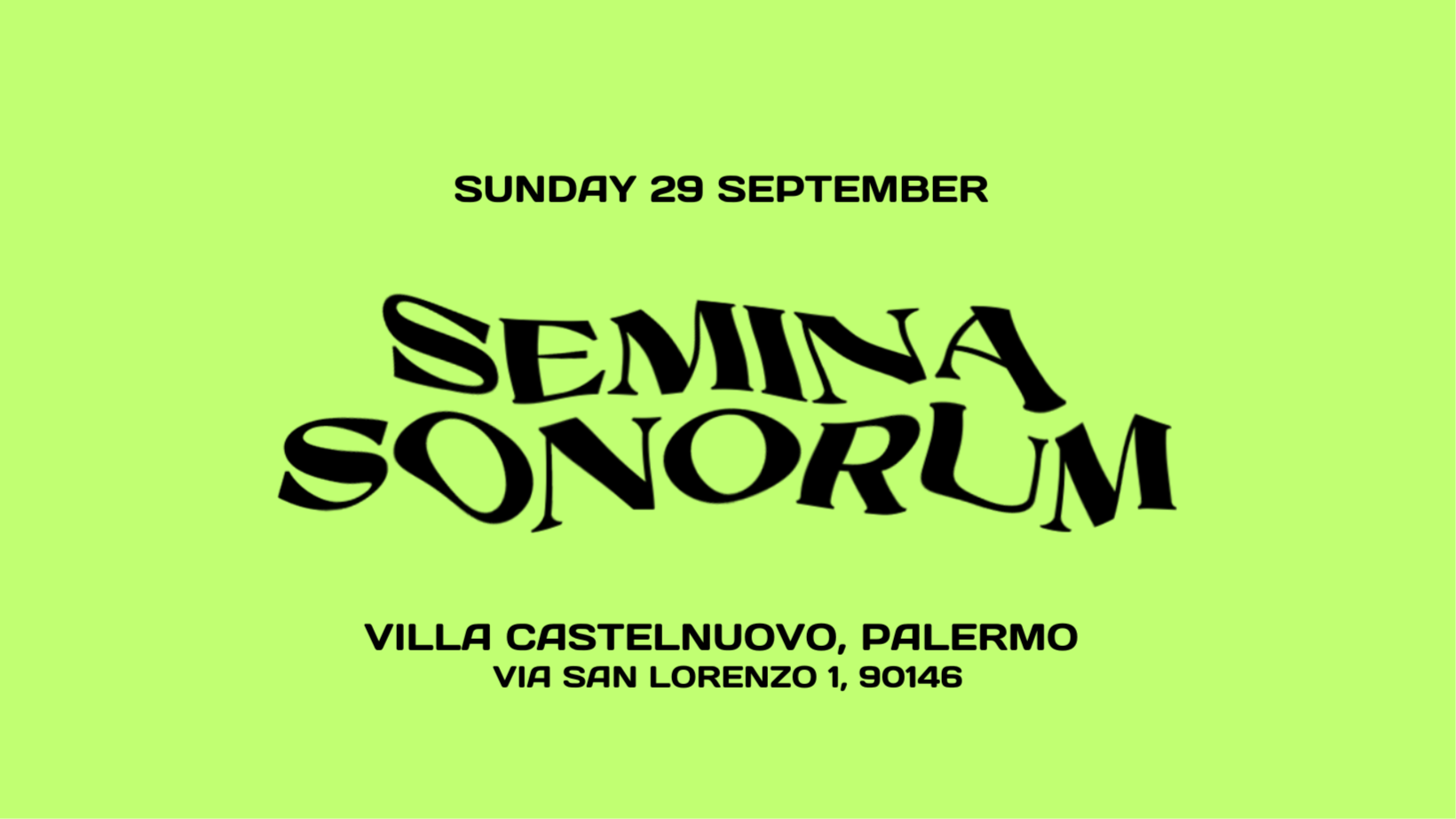 29.09 | Semina Sonorum @ Villa Castelnuovo, Palermo image