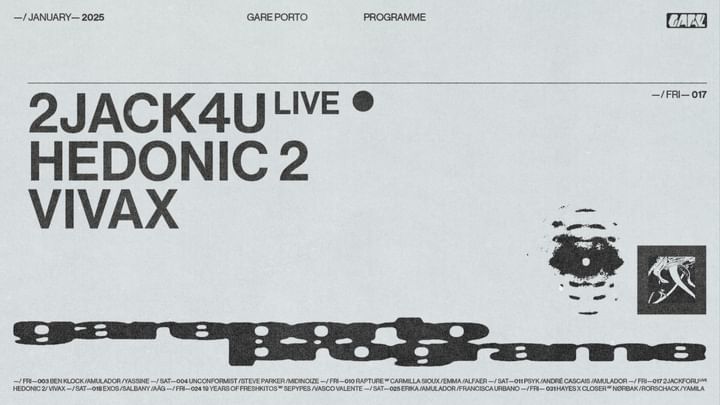 Cover for event: 2JACK4U [live] + Hedonic 2 + Vivax