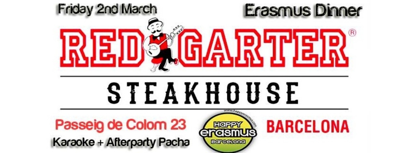 2nd March: Erasmus Dinner with Karaoke in Red Garter + Afterparty in Pacha