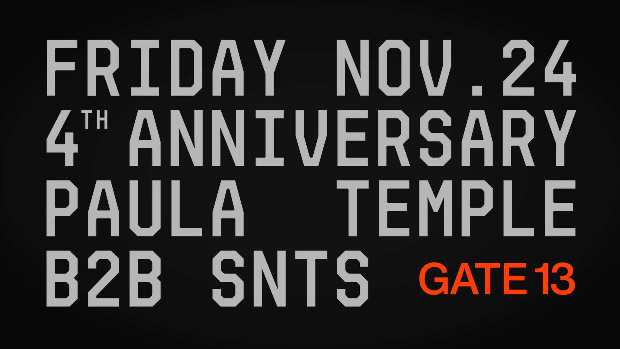 Paula Temple b2b Snts - 4 years of Gate13 - Barcelos