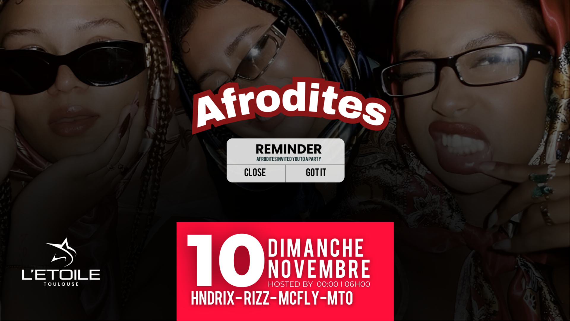 AFRODITES - VEILLE DE JOUR FÉRIÉ 