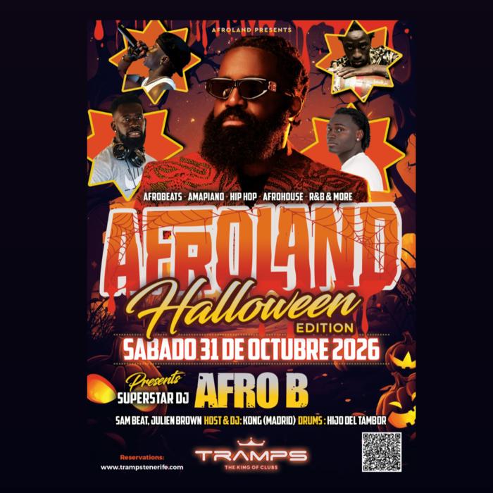 Cartel de Afroland Halloween Edition 🎃 en Tramps Tenerife