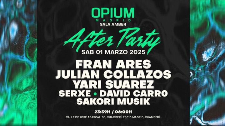 Cover for event: AFTER PARTY AND DANCE SESSIONS @ OPIUM Madrid (SESIÓN DE NOCHE, Sala Amber)