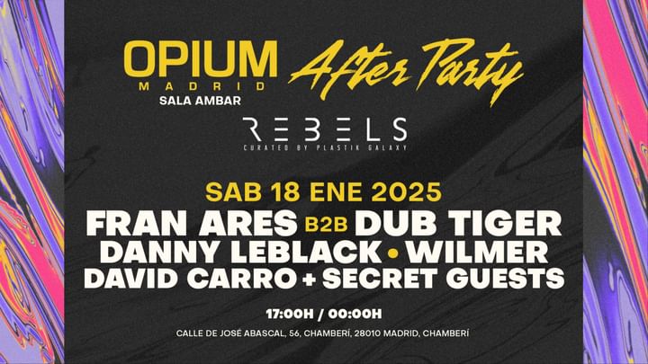 Cover for event: AFTER PARTY AND DANCE SESSIONS @ OPIUM Madrid (SESIÓN DE NOCHE, Sala Amber)