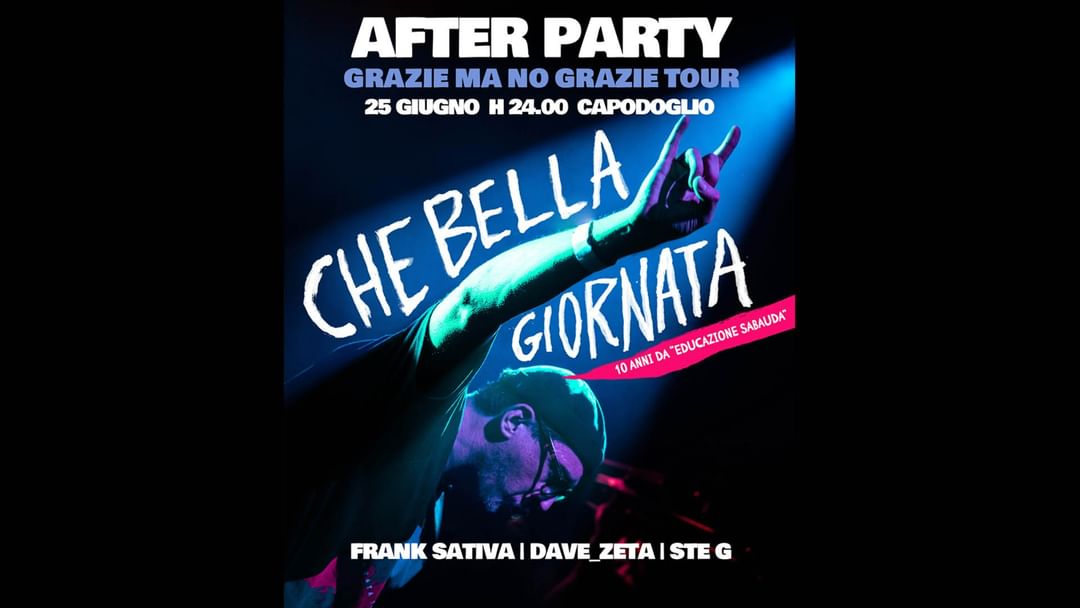 Cartell de l'esdeveniment AFTER PARTY ✷ GRAZIE MA NO GRAZIE TOUR ✷ CAPODOGLIO