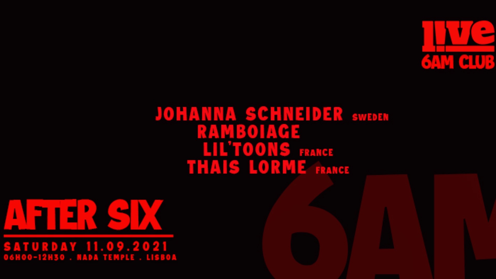 After Six | 6am club [after hours] image