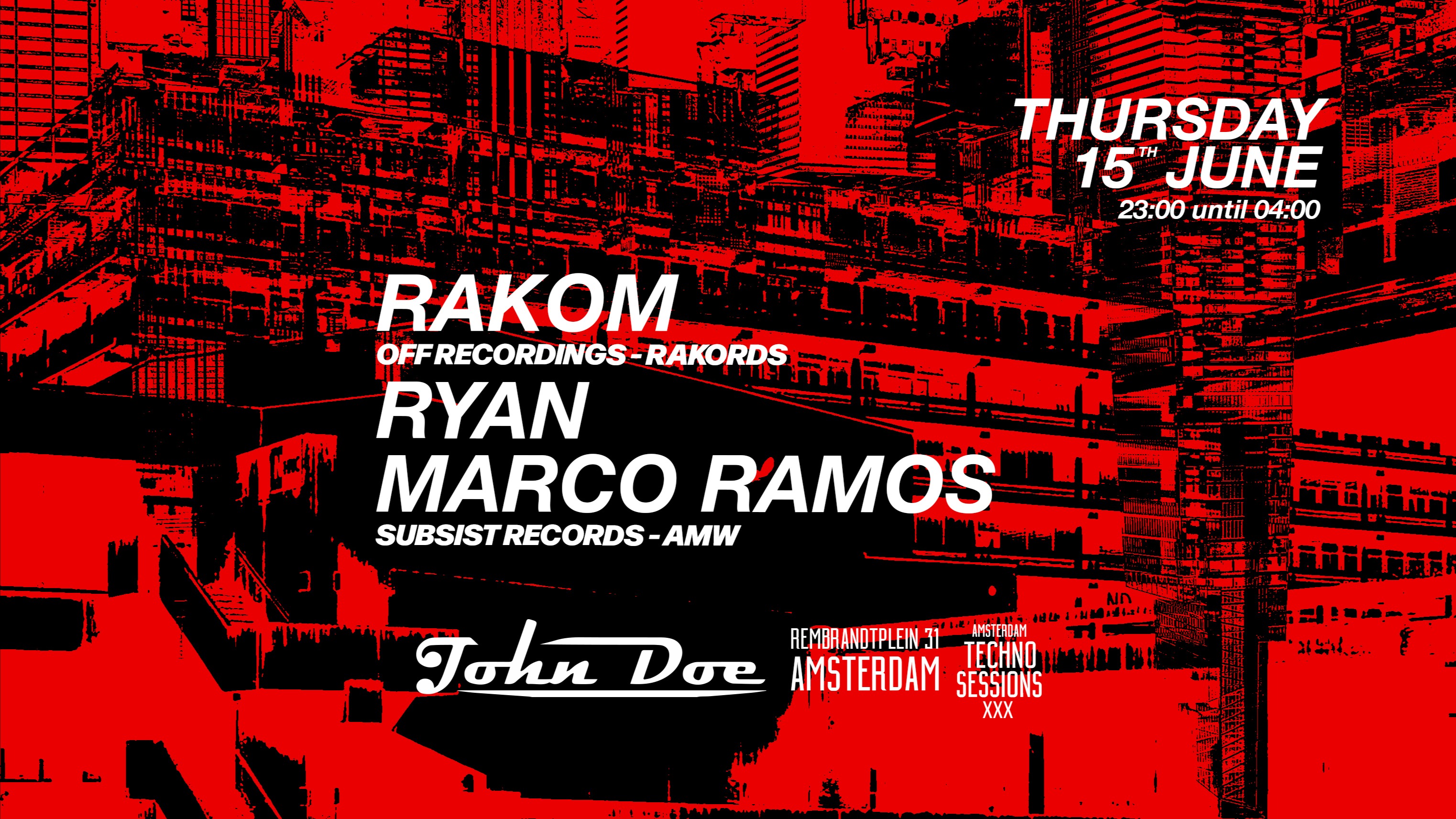 Amsterdam Techno Sessions w/ RAKOM, Ryan & Marco Ramos image
