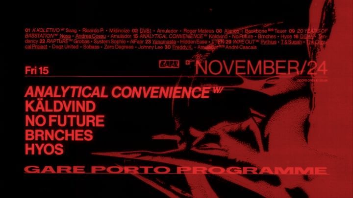 Cover for event: Analytical Convenience * Käldvind, No Future, Brnches, Hyos