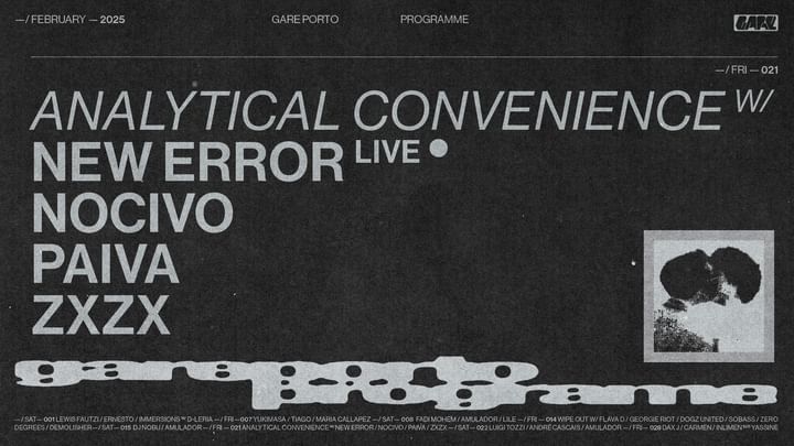 Cover for event:  Analytical Convenience with New Error [live], Nocivo, Paiva, zxzx 